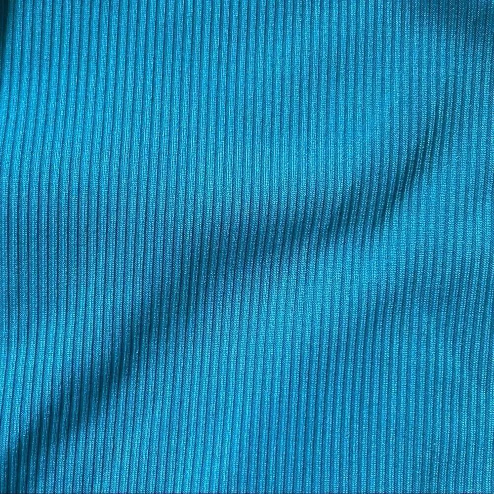 Good Karma Ribbed High Rise Biker Shorts Blue and White Size Small - Picture 8 of 8